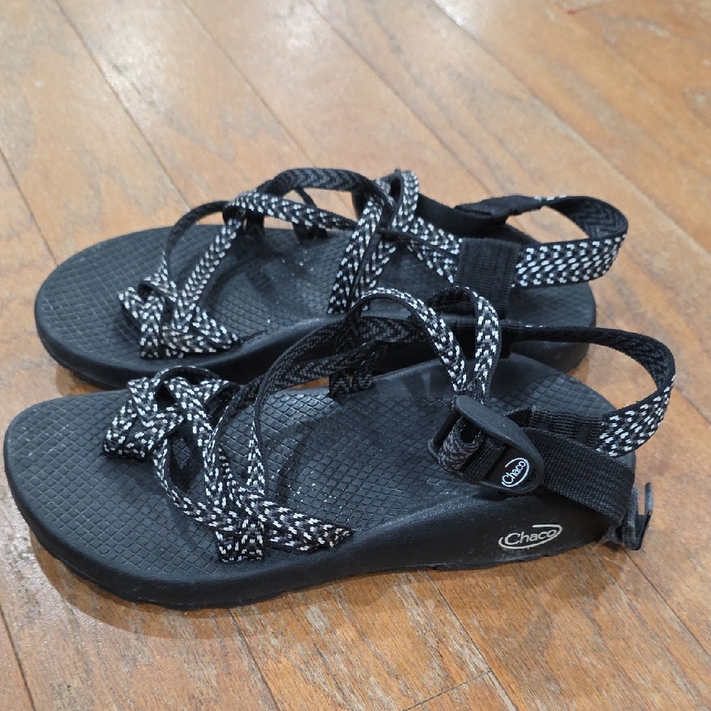 Chaco Women's Black and White Strappy Sandals